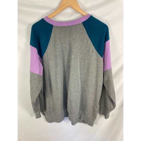 Torrid Cozy Fleece Crew Neck Colorblock Raglan Sweatshirt Size 1X - Picture 4 of 5